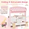 Costway 2 in 1 Kids Play Kitchen & Restaurant Double-Sided Pretend Playset with Canopy